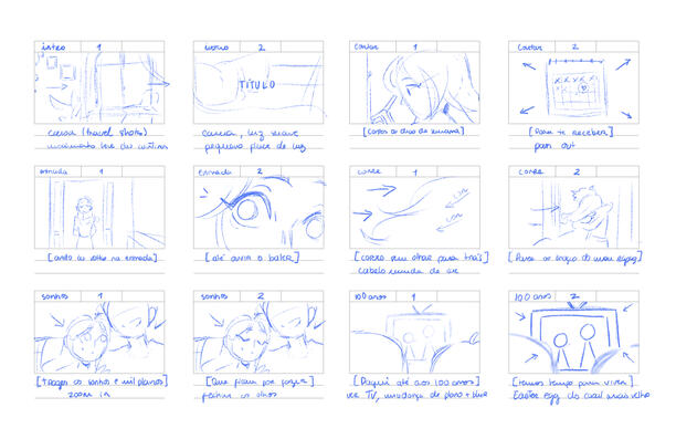 First page of the Storyboard for this project.